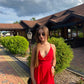 Cute A Line Red Halter Satin Backless Short Homecoming Dress 17th Birthday Outfits C5153