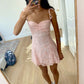 Lovely A Line Spaghetti Straps Lace Short Homecoming Dress 17th Birthday Outfits C5158