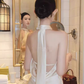 Sexy A line Halter Champagne Short Homecoming Dress 19th Birthday Outfits C517