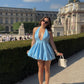 Sexy A Line Halter Deep V Neck Satin Mini Short Homecoming Dress 20th Birthday Outfits C5237