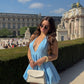 Sexy A Line Halter Deep V Neck Satin Mini Short Homecoming Dress 20th Birthday Outfits C5237