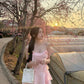 Sweet Pink A Line Spaghetti Straps Lace Chiffon Ruffles Mini Short Homecoming Dress 19th Birthday Outfits C5244