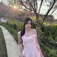 Sweet Pink A Line Spaghetti Straps Lace Chiffon Ruffles Mini Short Homecoming Dress 19th Birthday Outfits C5244