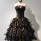 Strapless Vintage Ball Gown Satin Tulle Lace Short Homecoming Dress 20th Birthday Outfits C5252