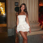 Pretty A Line Spaghetti Straps Satin Short Homecoming Dress 19th Birthday Outfits C5257