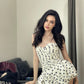 Unique A Line Sweetheart Satin Polka Dots Short Homecoming Dress 19th Birthday Outfits C5259