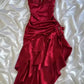 Elegant A Line Halter Burgundy Satin Short Homecoming Dress 19th Birthday Outfits C5260