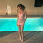 Romatic Mermaid Strapless Pink Satin Backless With Bow Short Homecoming Dress 19th Birthday Outfits C5287