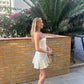 Modest Mermaid Spaghetti Straps Satin With Ruffles Hem Short Homecoming Dress 21th Birthday Outfits C5295