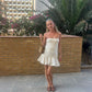Modest Mermaid Spaghetti Straps Satin With Ruffles Hem Short Homecoming Dress 21th Birthday Outfits C5295