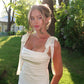 Elegant Mermaid Bow Straps Satin Pleated Short Homecoming Dress 21th Birthday Outfits C5296
