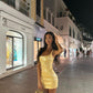 Unique Mermaid Square Satin Sequin Short Homecoming Dress 21th Birthday Outfits C5298