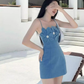 Elegant Sheath Straps Blue 18th Birthday Dress Short Homecoming Dresses C530