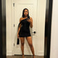 Simple Mermaid One Shoulder Black Satin Short Homecoming Dress 19th Birthday Outfits C5327