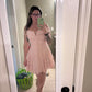 Sweet A Line Off The Shoulder Lace Sequin Short Homecoming Dress 18th Birthday Outfits C5333