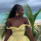 Off The Shoulder A Line Yellow Satin Hollow Short Homecoming Dress 18th Birthday Outfits C5336