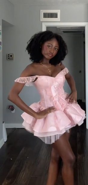Cute Pink Ball Gown Off The Shoulder Satin Short Homecoming Dress 16th Birthday Outfits C5340