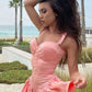 Elegant A Line Bow Straps Satin Short Homecoming Dress 17th Birthday Outfits C5341