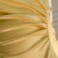 Robe de bal trapèze en satin jaune à col licou et ourlet à volants, robe de soirée C5357