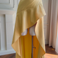 Robe de bal trapèze en satin jaune à col licou et ourlet à volants, robe de soirée C5357