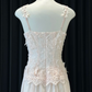 Robe de bal longue en satin et dentelle, jolie robe trapèze à bretelles spaghetti, C5365