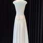 Robe de bal longue en satin et dentelle, jolie robe trapèze à bretelles spaghetti, C5365