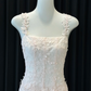 Robe de bal longue en satin et dentelle, jolie robe trapèze à bretelles spaghetti, C5365