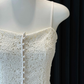 Robe de bal longue en mousseline de soie et dentelle, élégante, coupe trapèze, bretelles spaghetti, C5366