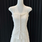 Robe de bal longue en mousseline de soie et dentelle, élégante, coupe trapèze, bretelles spaghetti, C5366