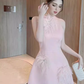 Simple A-Line Pink Short Birthday Outfits Homecoming Dress C536