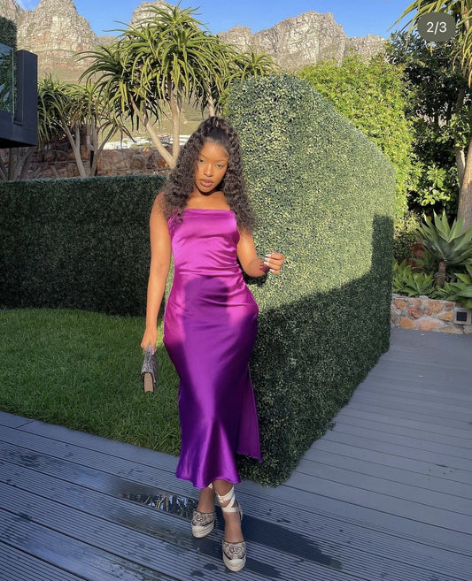 Robe de bal longue en satin, simple, style sirène, sans bretelles, robe de soirée formelle C5373
