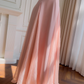 Robe de bal longue en satin et mousseline, coupe trapèze, bretelles spaghetti, C5380