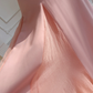 Robe de bal longue en satin et mousseline, coupe trapèze, bretelles spaghetti, C5380