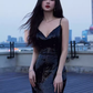 Sexy Mermaid Sequin Black Prom Dresses C53