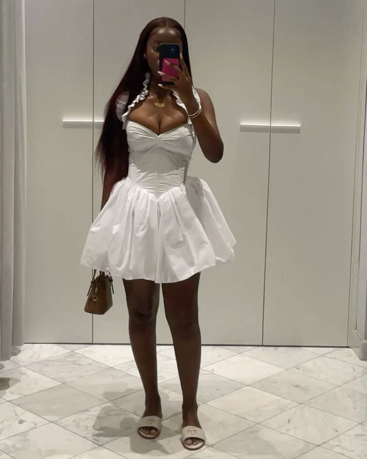 Elegant A Line Halter White Satin Short Homecoming Dress 18th Birthday Outfits C5414