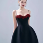 Elegant A Line Spaghetti Straps Satin 18th Birthday Dress Short Homecoming Dresses C545