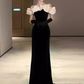Sirène sexy sur l'épaule robes de bal noires C54