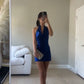 Simple Mermaid Halter Satin Short Homecoming Dress 19th Birthday Outfits C5423