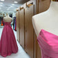 Robe de bal longue en satin, coupe trapèze, sans bretelles, C5632