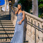 Glamorous Mermaid Strapless Tulle Sequin Beads Long Prom Dresses Formal Dress C5636