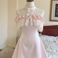 Pretty A Line Pink Satin Lace Short Homecoming Dress 16th Birthday Outfits C5448