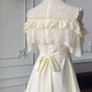 Ivory A Line Satin Lace Short Homecoming Dress 17th Birthday Outfits C5449