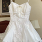 Cute A Line Spaghetti Straps Satin Lace Short Homecoming Dress 18th Birthday Outfits C5451
