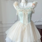 Cute A Line Square Satin Chiffon Flowers Short Homecoming Dress 16th Birthday Outfits C5452