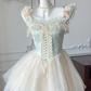 Cute A Line Square Satin Chiffon Flowers Short Homecoming Dress 16th Birthday Outfits C5452