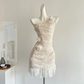 Pretty Mermaid One Shoulder Lace Short Homecoming Dress 20th Birthday Outfits C5455