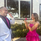 Pretty A Line Strapless Hot Pink Layer Satin Short Homecoming Dress 17th Birthday Outfits C5662