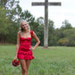 Unique Burgundy A Line Spaghetti Straps Satin Ruffle Short Homecoming Dress 18th Birthday Outfits C5671