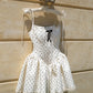 Cute A Line Spaghetti Straps Satin Polka Dots Lace Short Homecoming Dress 18th Birthday Outfits C5678