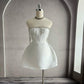 Cute A Line Beaded Spaghetti Straps Satin Short Homecoming Dress 18th Birthday Outfits C5681